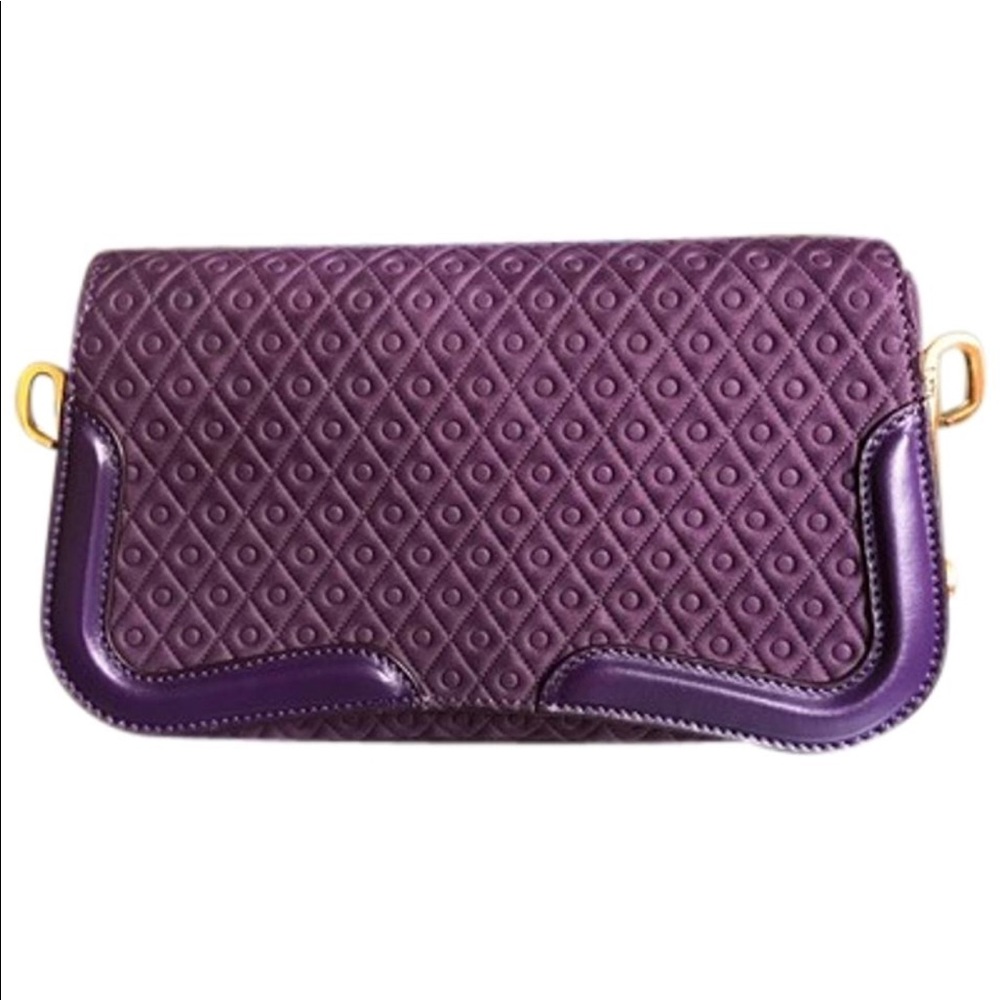 NEW - TOD'S Purple Clutch Bag 2-Way Handbag